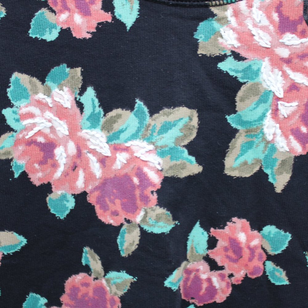 Vera Wang Princess Black Floral Print Sweater XS - Picture 3 of 8